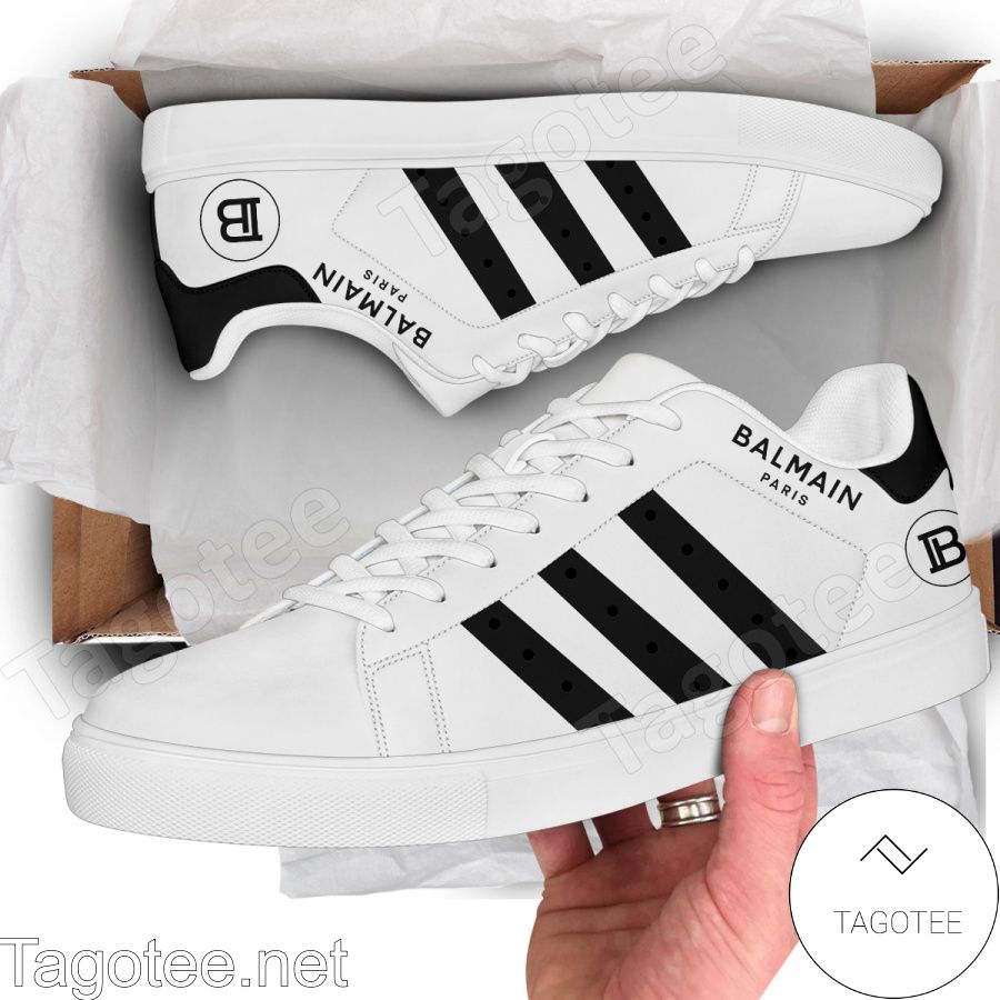 Balmain Logo Print Stan Smith Shoes - EmonShop