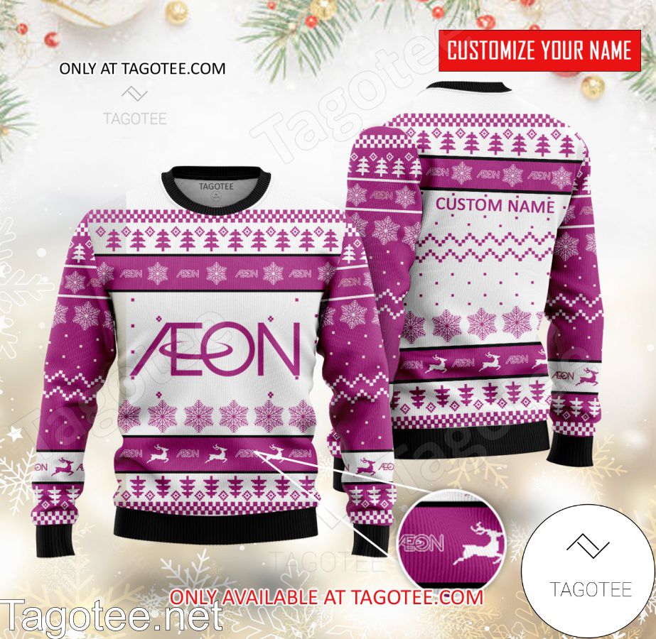 AEON Logo Personalized Ugly Christmas Sweater - BiShop