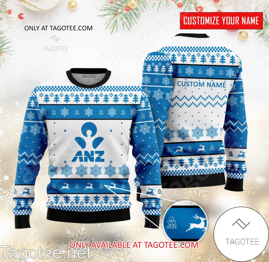 ANZ Banking Group Logo Personalized Ugly Christmas Sweater - BiShop