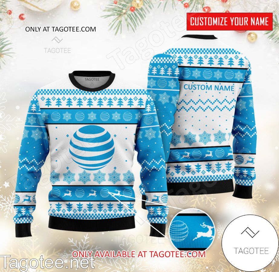 AT&T Logo Personalized Ugly Christmas Sweater - EmonShop