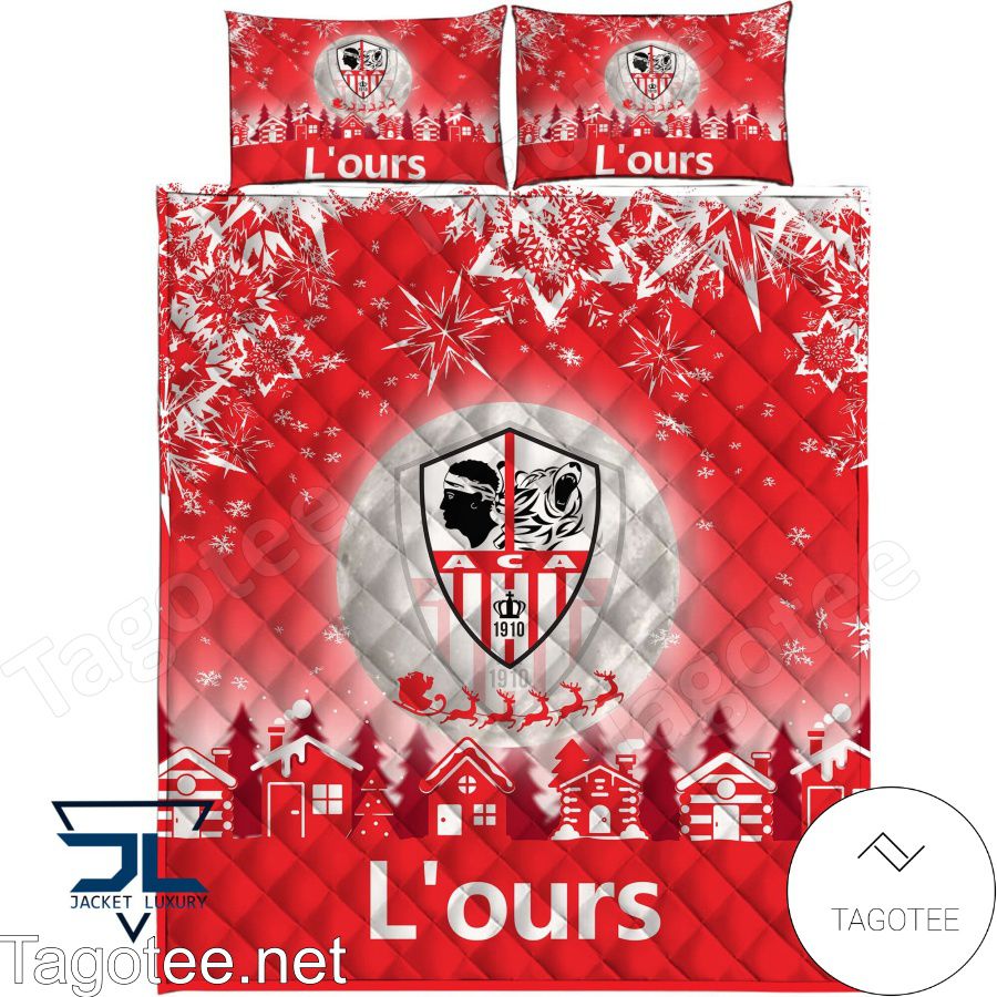 Ac Ajaccio L'ours Christmas Bedding Set a