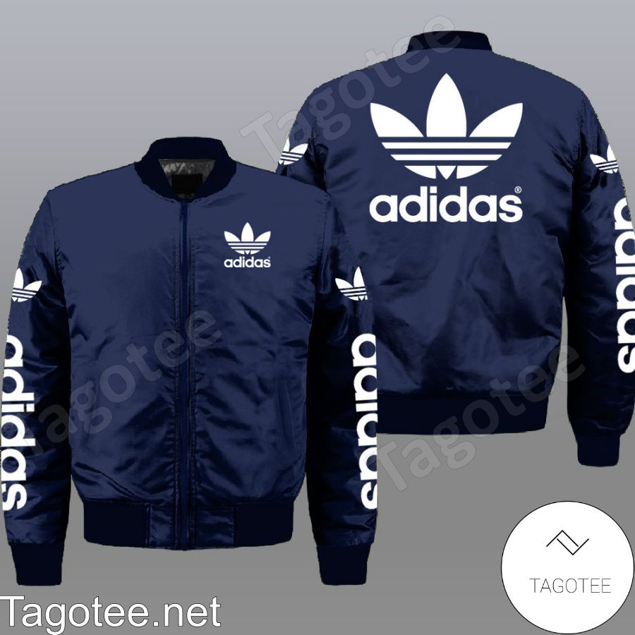 Adidas Brand Logo Navy Basic Bomber Jacket