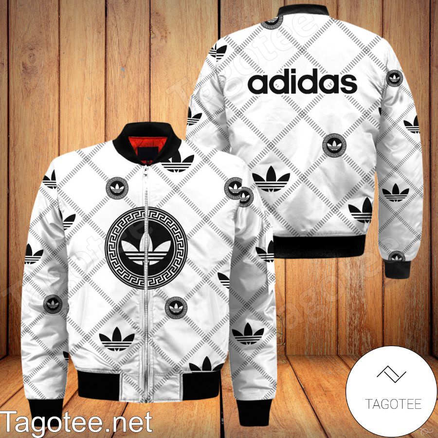 Adidas Greek Key Logo Diagonal Square Bomber Jacket