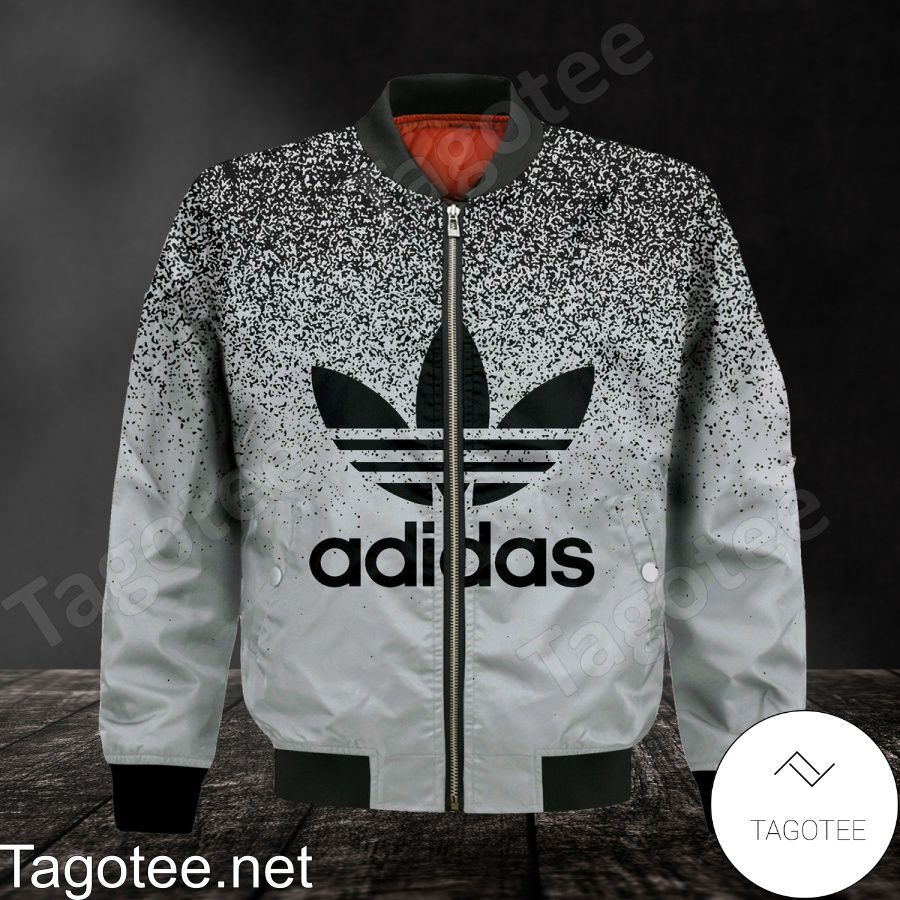 Adidas Logo Center Speckle Fade Grey Bomber Jacket