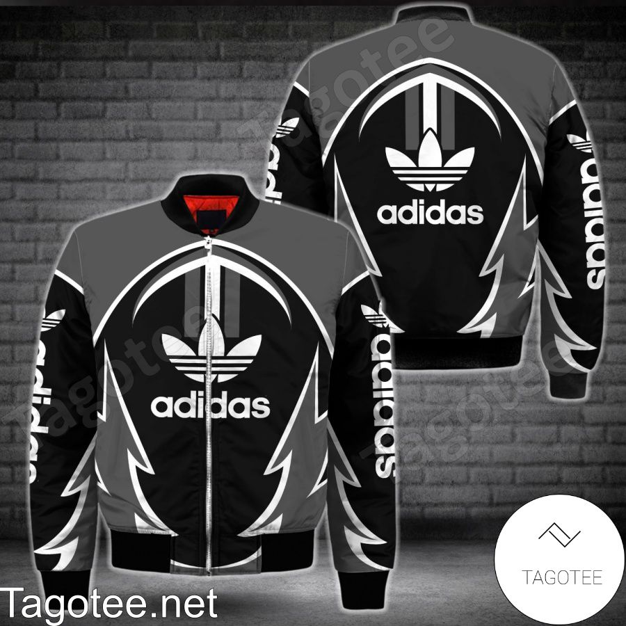 Adidas Luxury Black Mix Grey Bomber Jacket