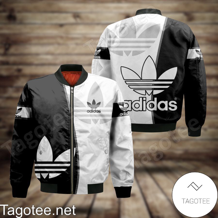 Adidas Luxury Half White Half Black Bomber Jacket