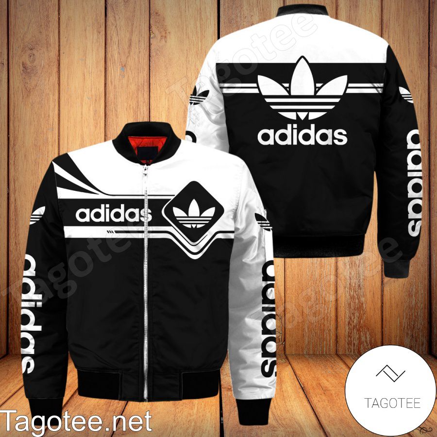 Adidas Mix Black And White Bomber Jacket