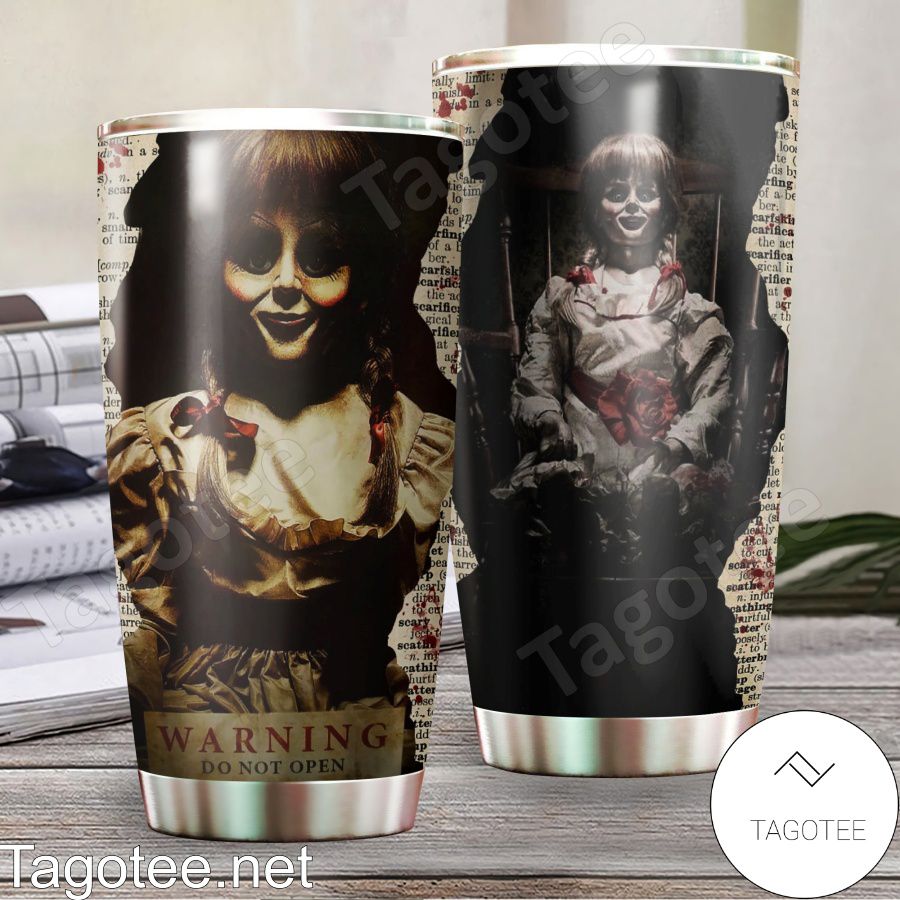 Annabelle Warning Do Not Open Halloween Tumbler