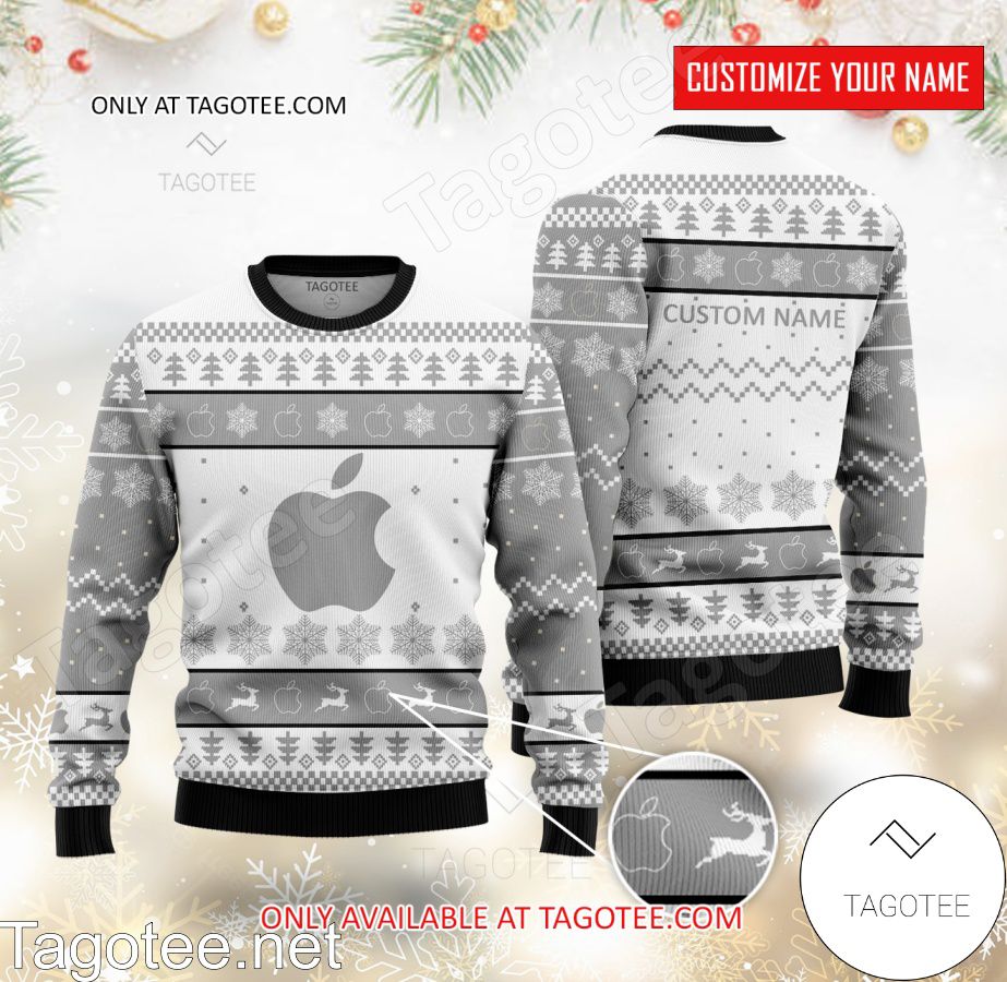 Apple Logo Personalized Ugly Christmas Sweater - EmonShop