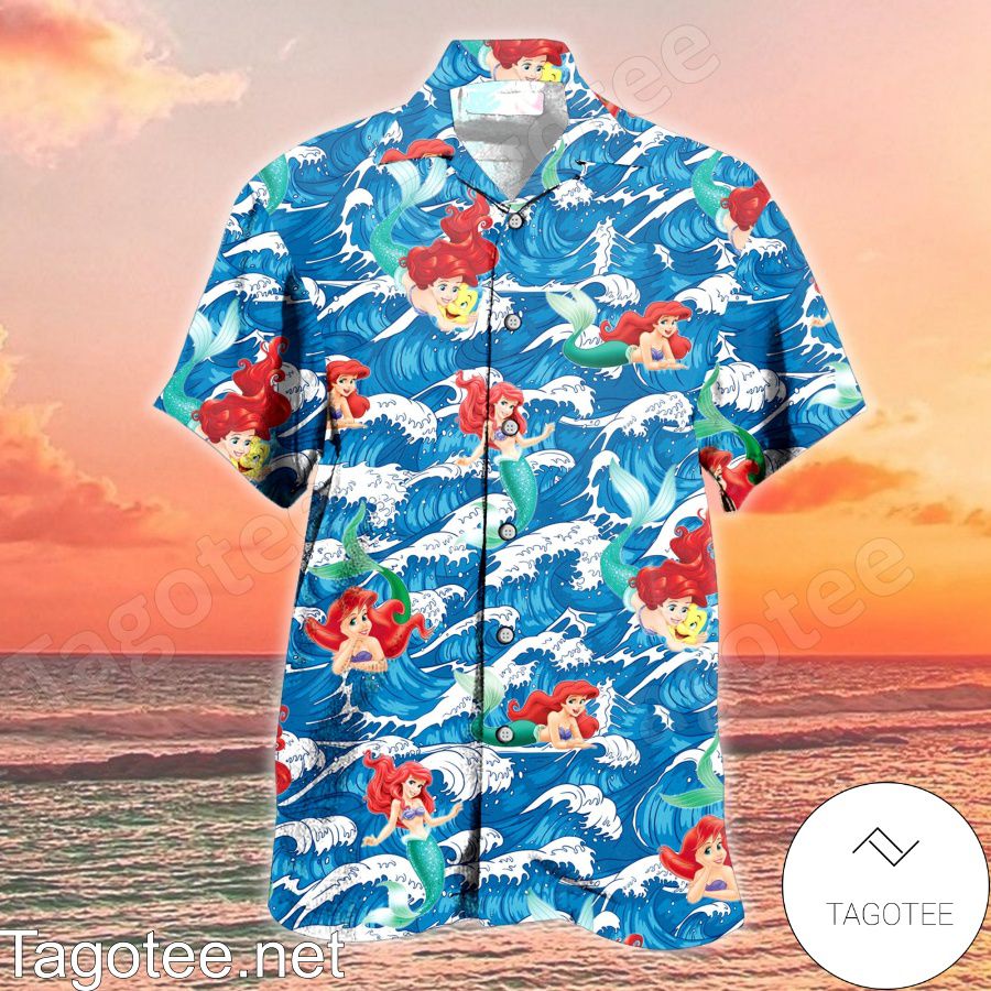 Ariel The Little Mermaid Surfing Hawaiian Shirt