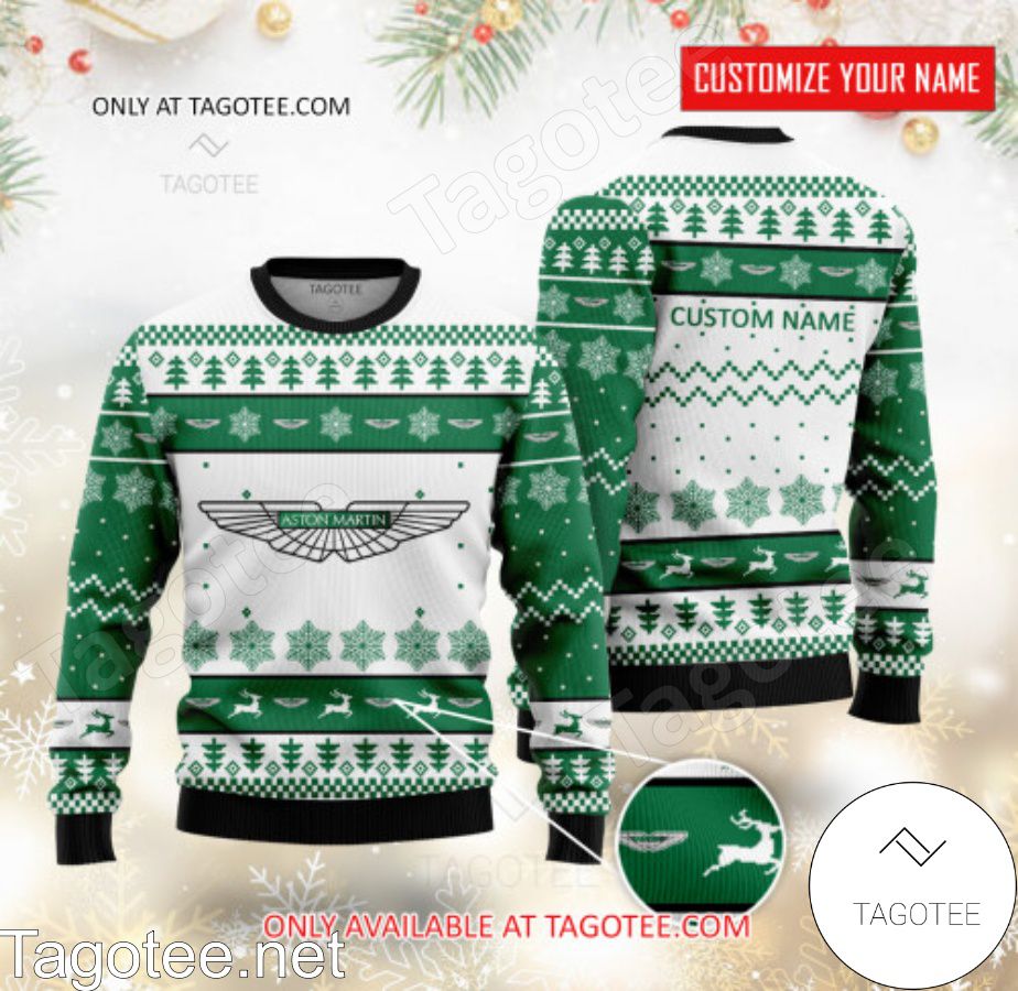 Aston Martin Logo Personalized Ugly Christmas Sweater - EmonShop