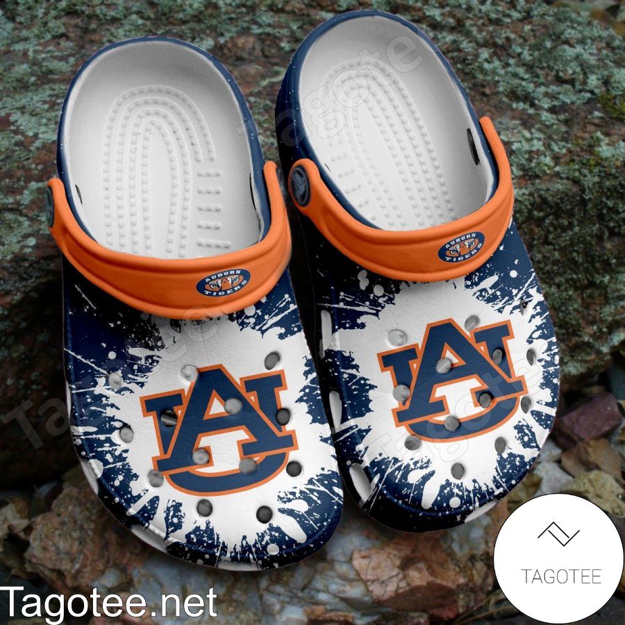 Auburn Tigers Logo Color Splash Crocs Clogs