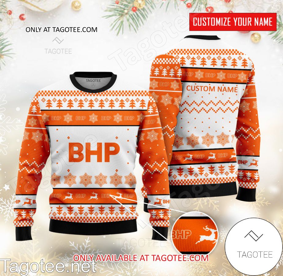 BHP Billiton Logo Personalized Ugly Christmas Sweater - BiShop