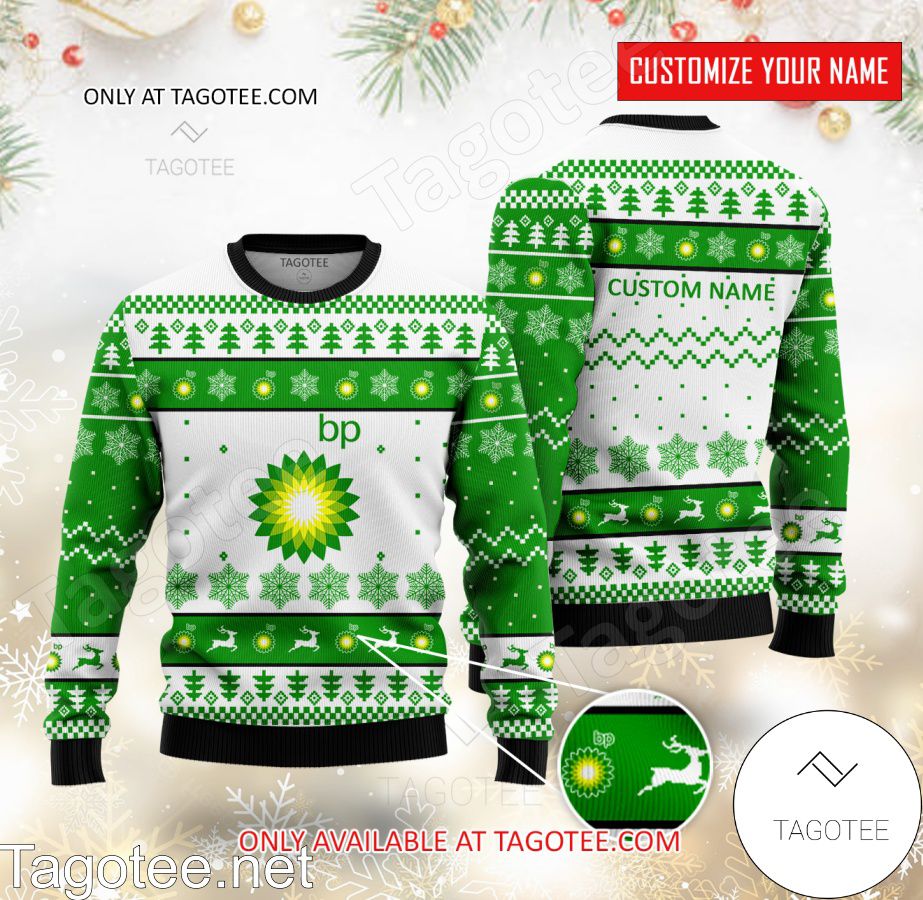 BP Logo Personalized Ugly Christmas Sweater - EmonShop