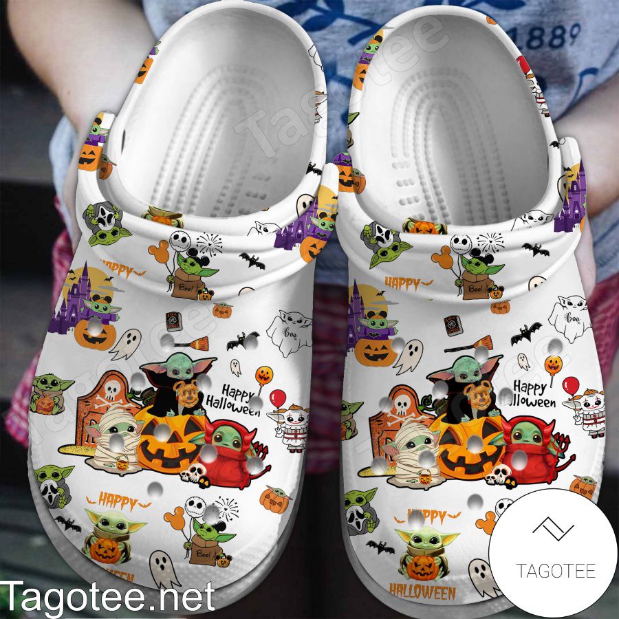 Baby Yoda Happy Halloween Crocs Clogs