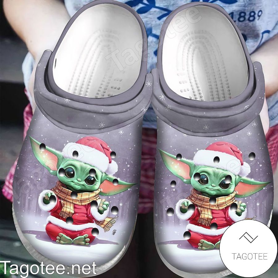 Baby Yoda Snow Christmas Crocs Clogs