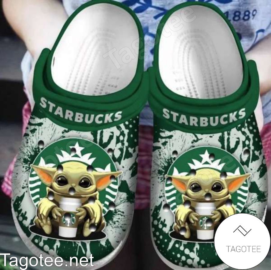 Baby Yoda With Starbucks Crocs Clogs