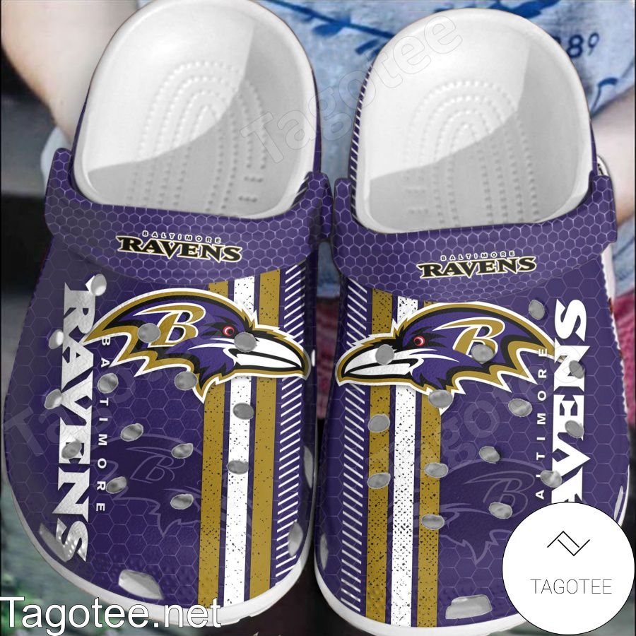 Baltimore Ravens Hive Pattern Crocs Clogs