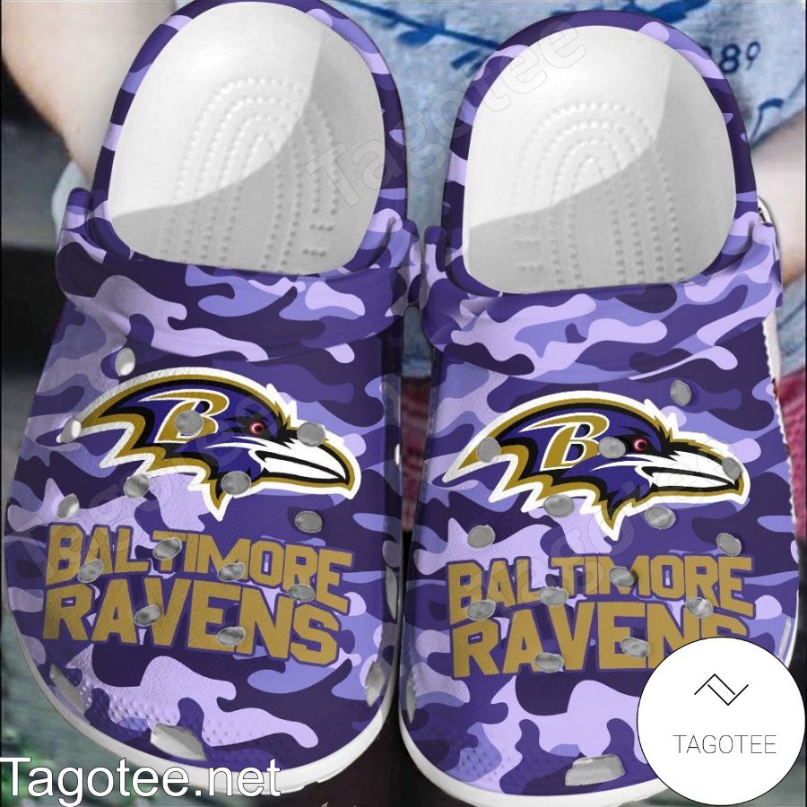 Baltimore Ravens Logo Color Splash Crocs Clogs