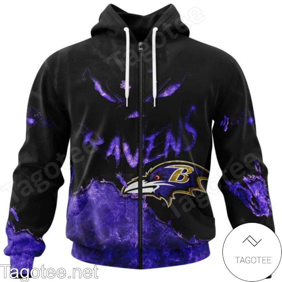 Baltimore Ravens Scary Face Halloween Jersey Hoodie, T-shirt a