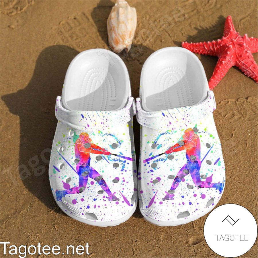 Baseball Player Watercolor Crocs Clogs