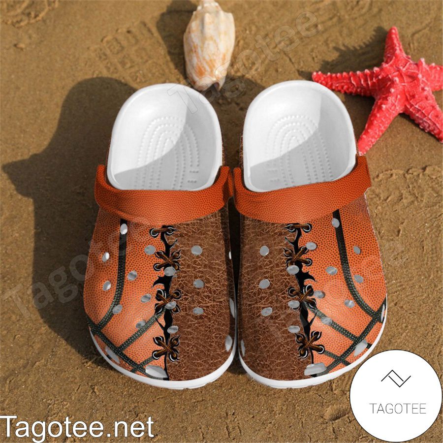 Basketball Leather Pattern Crocs Clogs