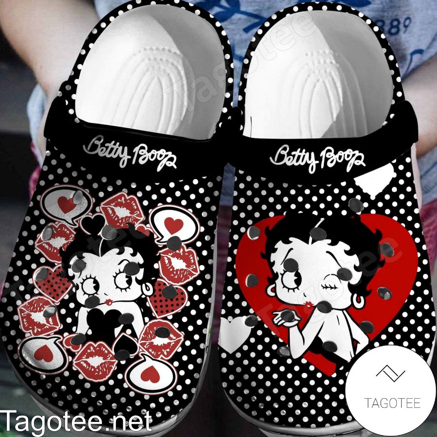 Betty Boop Kiss Polka Dots Crocs Clogs