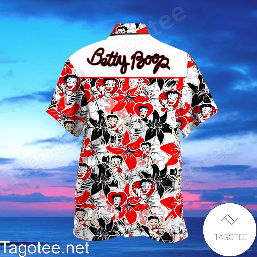 Betty Boop Lily Flower Hawaiian Shirt a