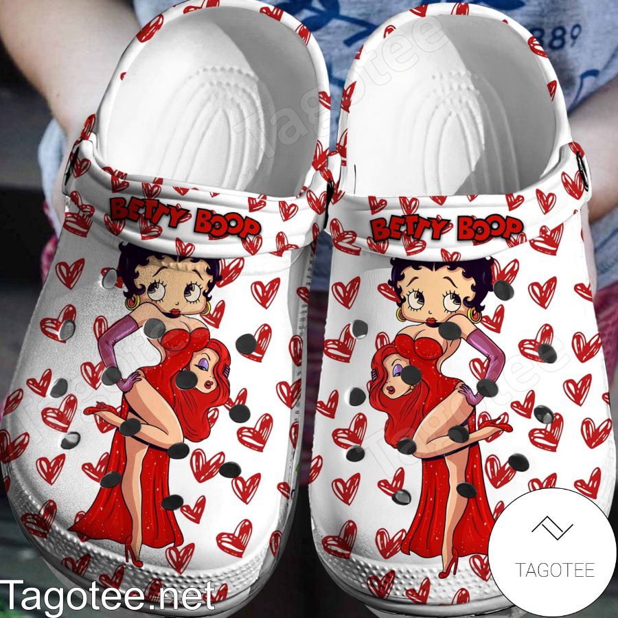 Betty Boop Red Heart Crocs Clogs