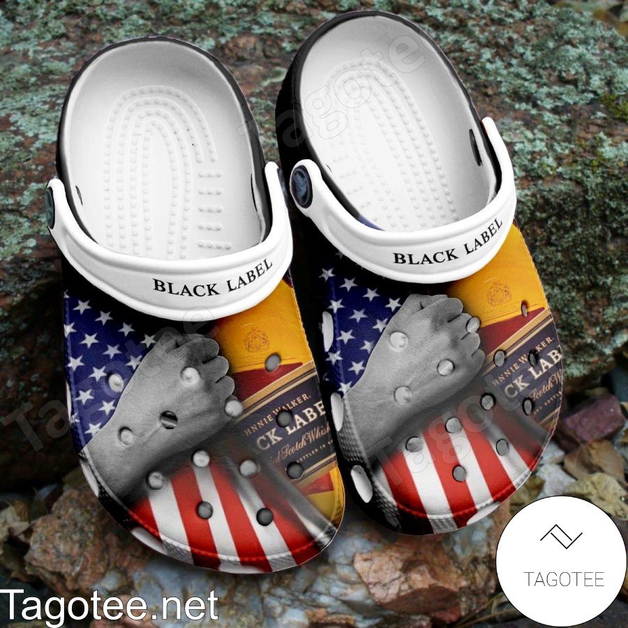 Black Label Whiskey American Flag Crocs Clogs