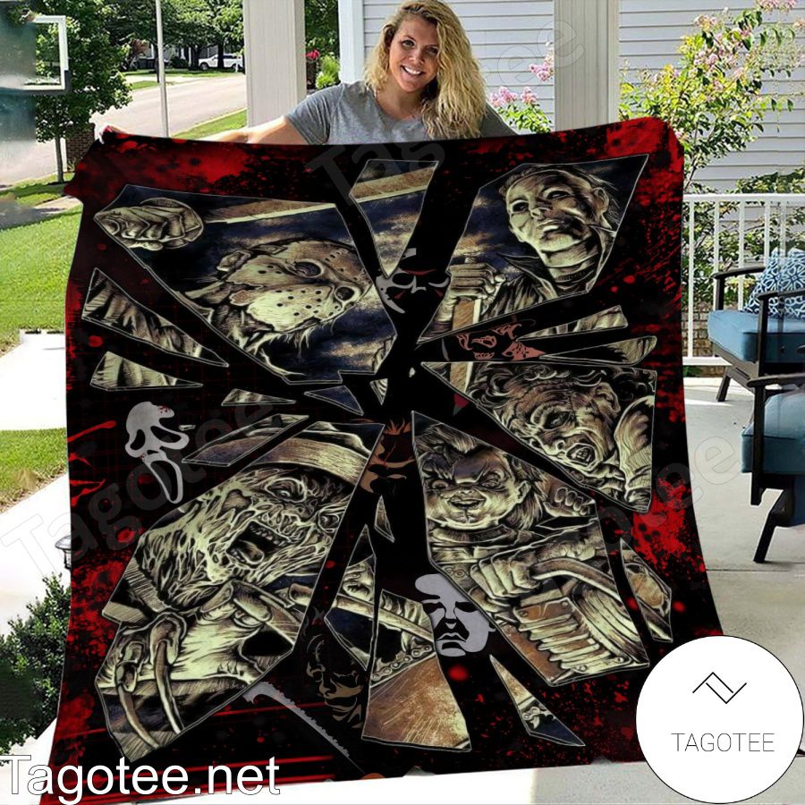 Bloody Horror Characters Broken Mirror Blanket