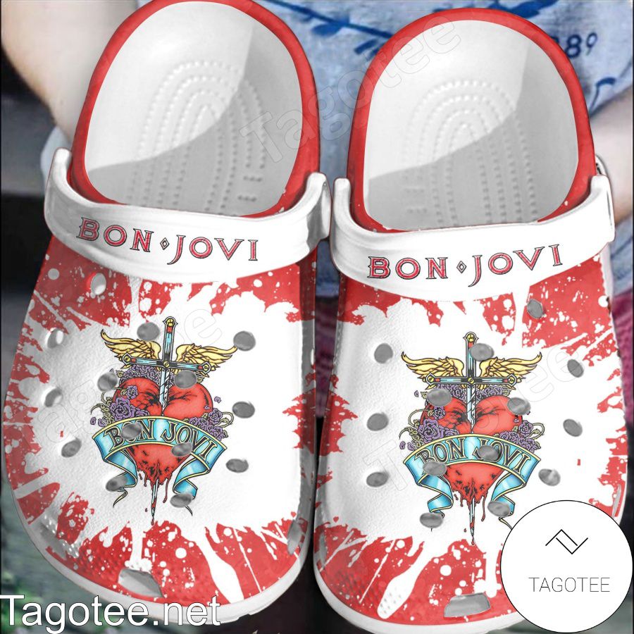 Bon Jovi Logo Color Splash Crocs Clogs