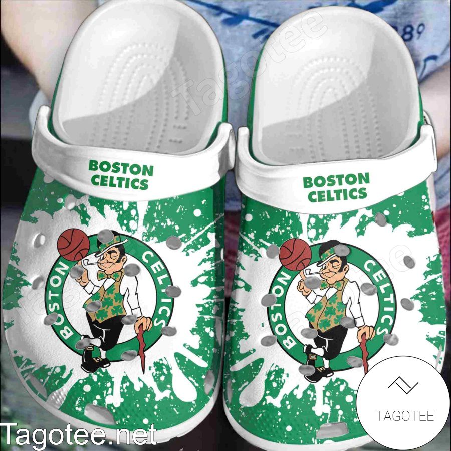 Boston Celtics Logo Color Splash Crocs Clogs