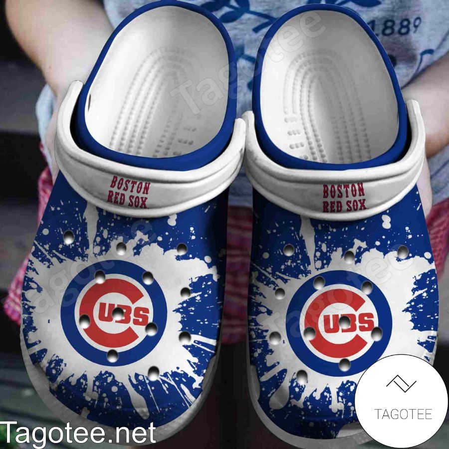 Boston Red Sox And Chicago Cubs Logo Color Splash Crocs Clogs