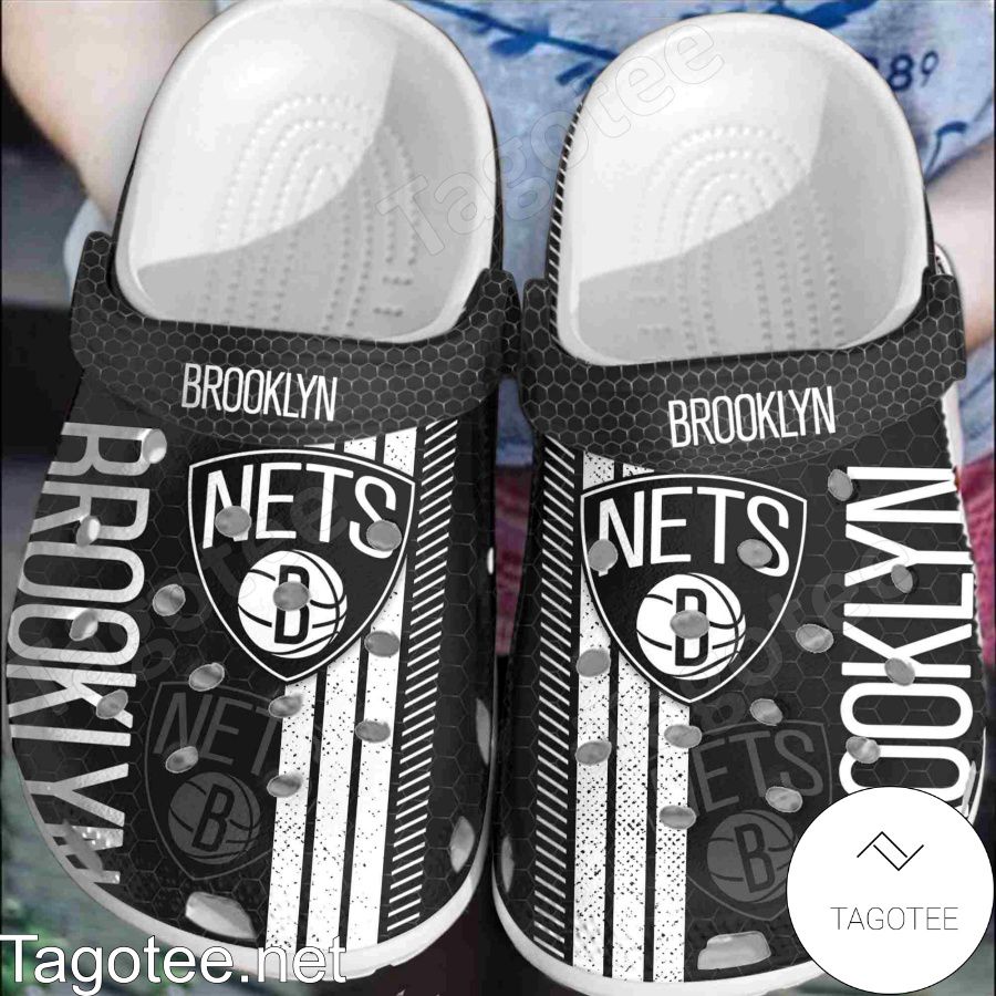 Brooklyn Nets Metal Pattern Crocs Clogs