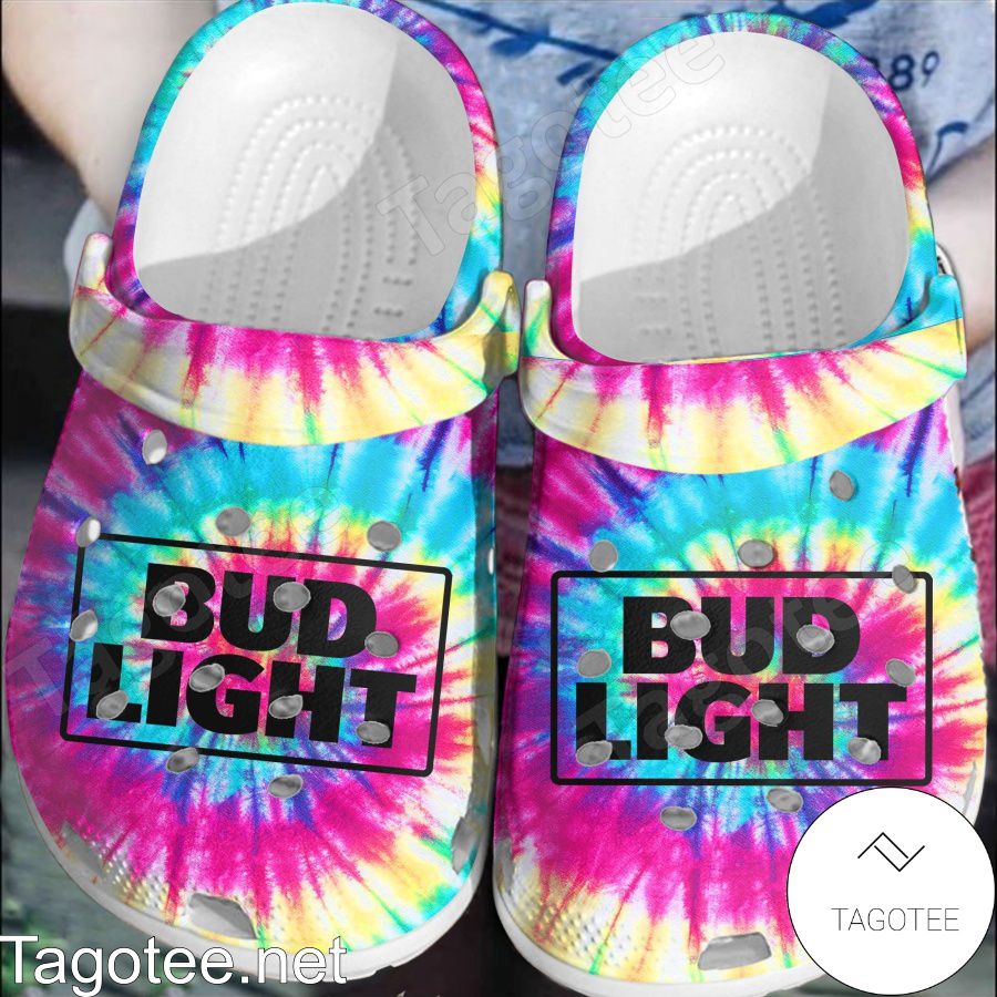 Bud Light Multicolor Tie Dye Crocs Clogs