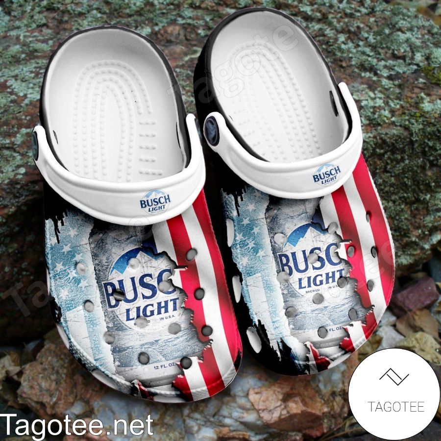 Busch Light American Flag Crocs Clogs