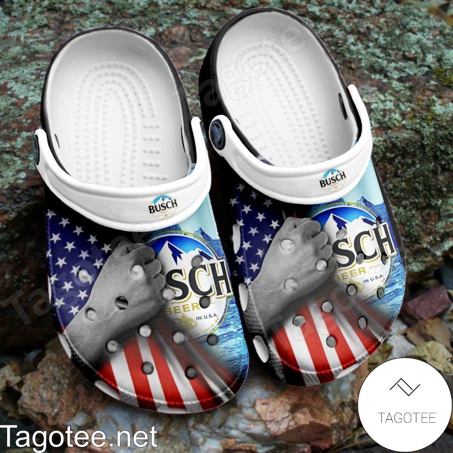 Busch Light Beer American Flag Crocs Clogs