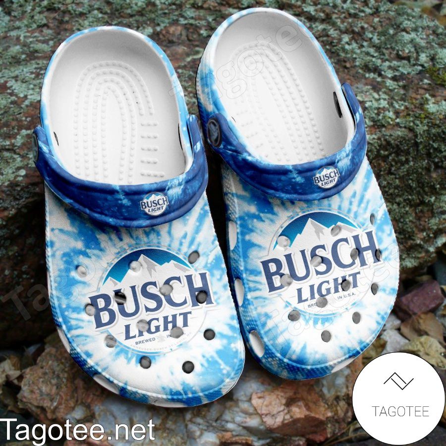 Busch Light Blue Tie Dye Crocs Clogs