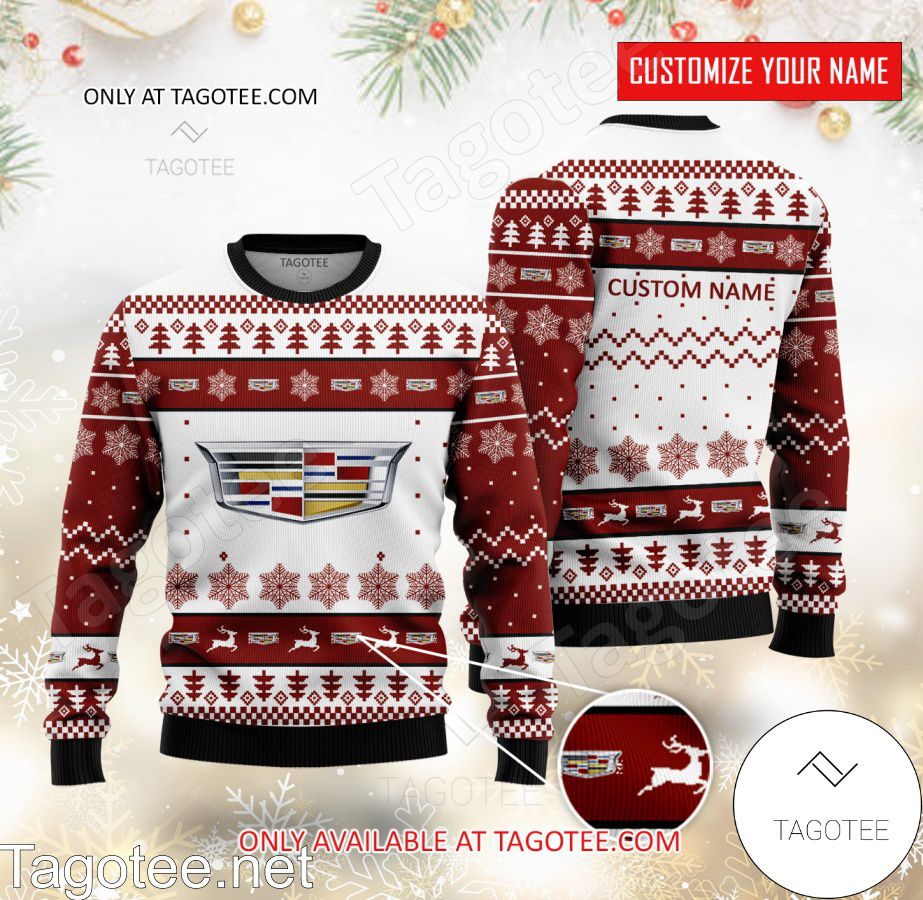 Cadillac Logo Personalized Ugly Christmas Sweater - EmonShop