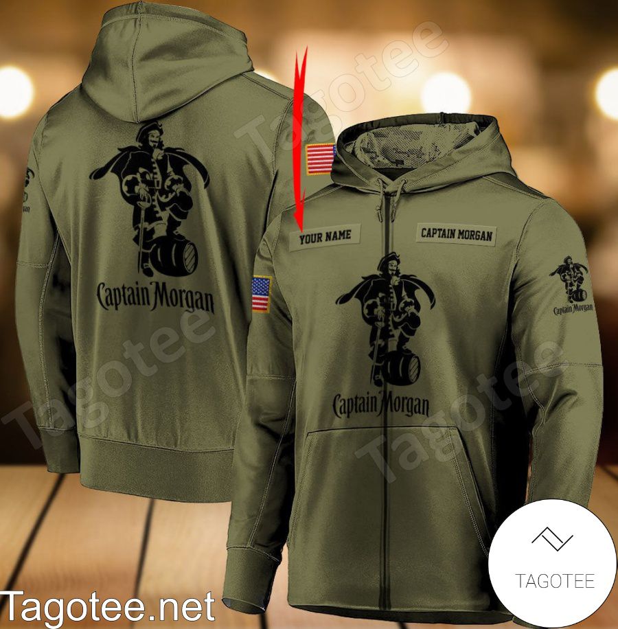 Captain Morgan Military Green Personalized Hoodie a