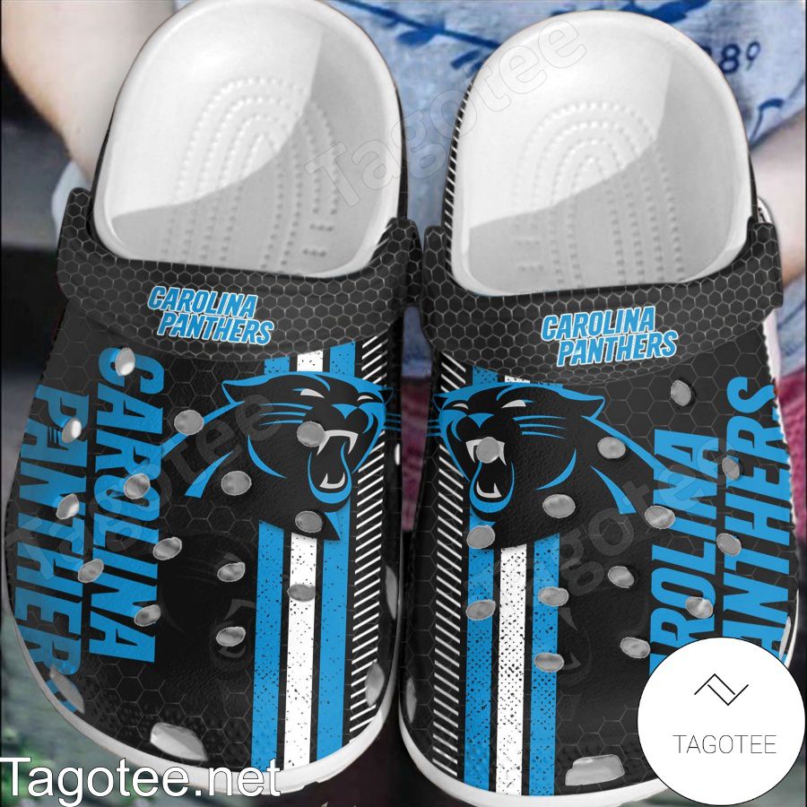 Carolina Panthers Hive Pattern Crocs Clogs