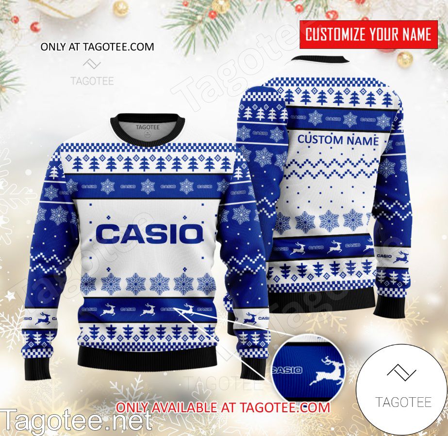 Casio Watch Logo Personalized Ugly Christmas Sweater - BiShop