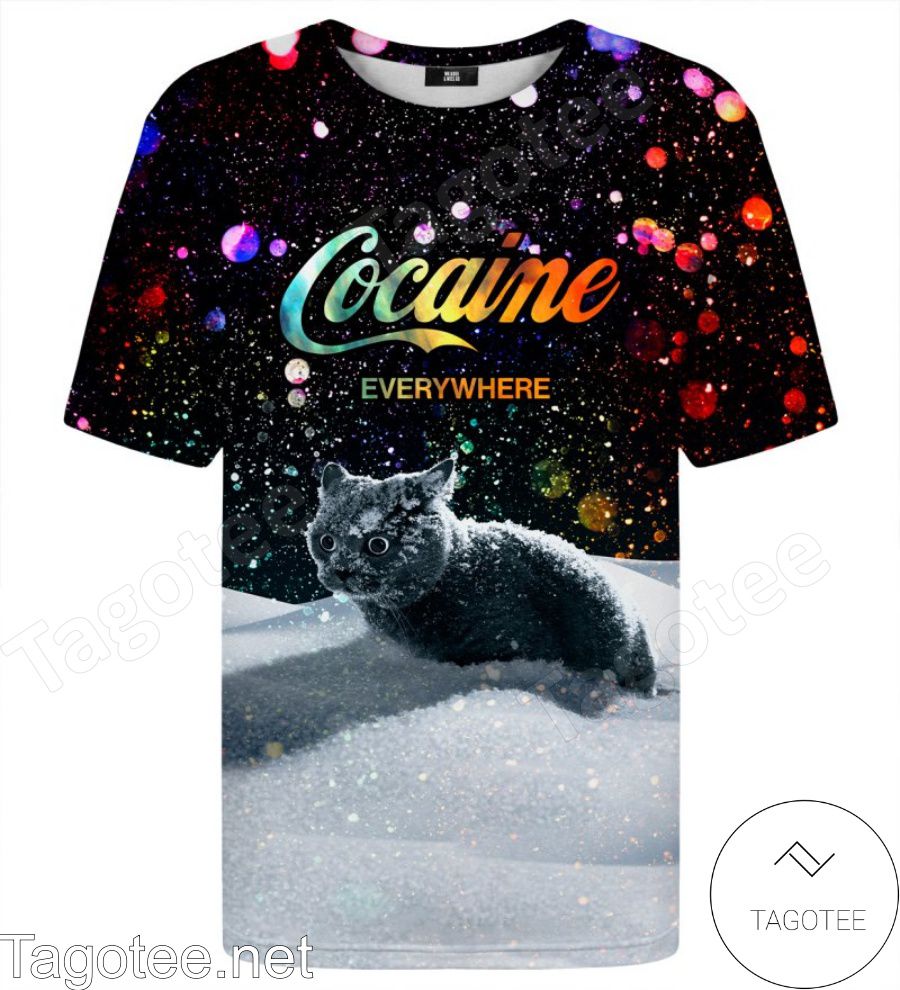 Cat Cocaine Everywhere Let It Snow Shirt