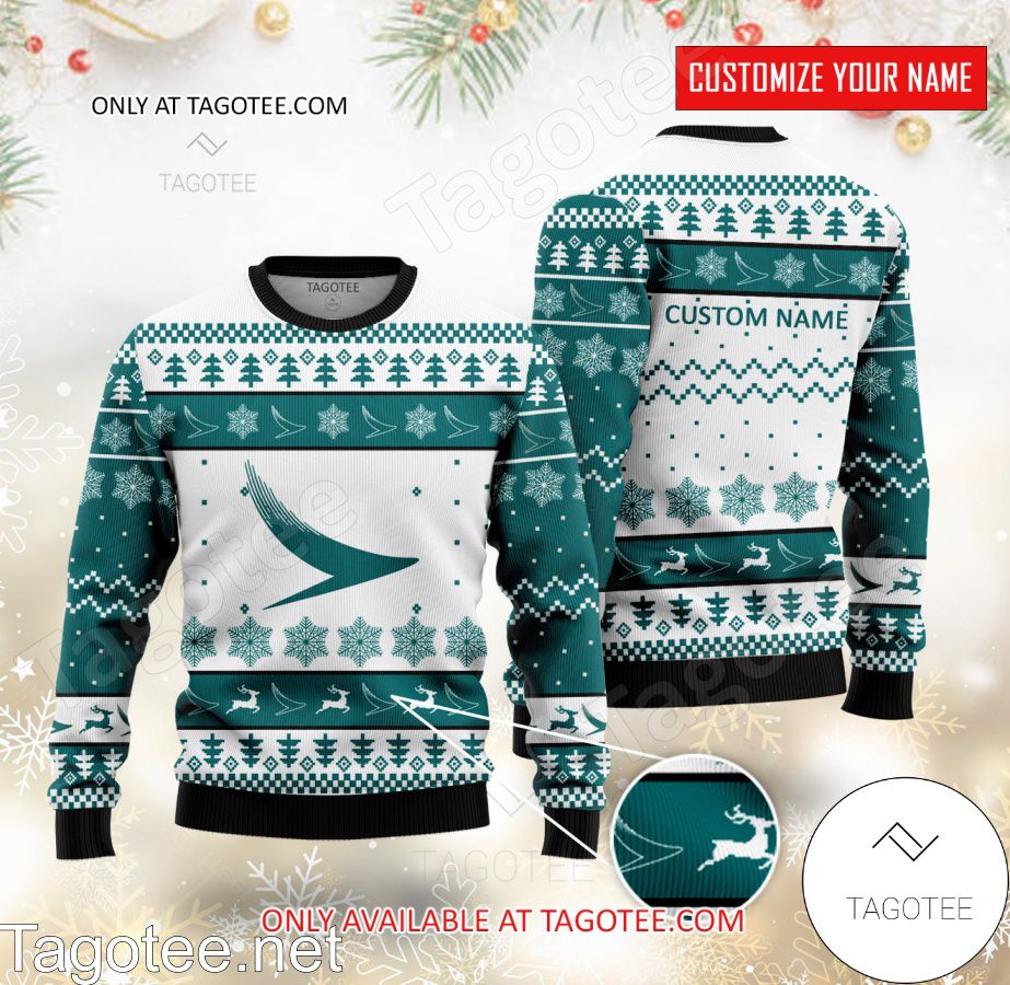 Cathay Pacific Airways Personalized Logo Ugly Christmas Sweater - MiuShop