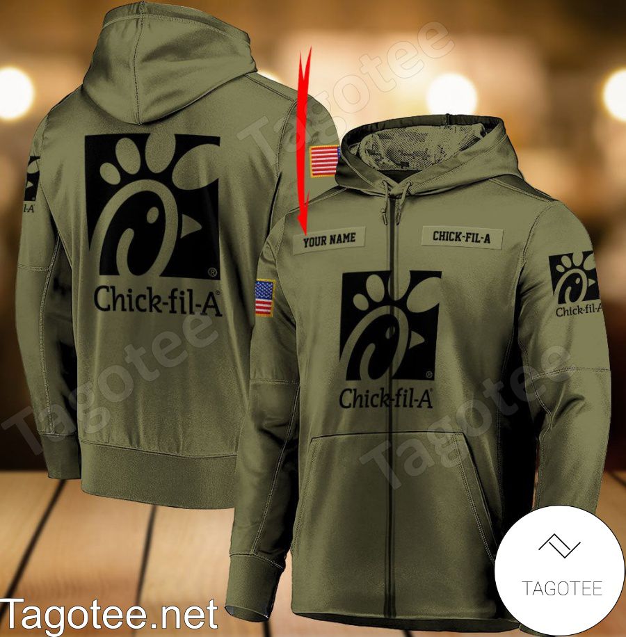 Chick Fil A Military Green Personalized Hoodie a