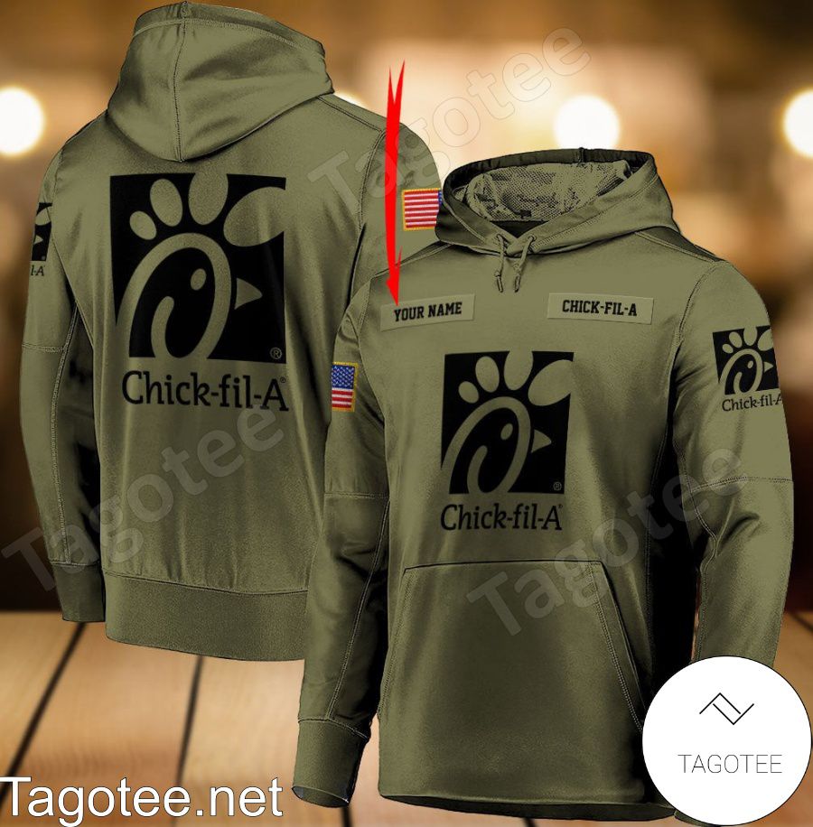 Chick Fil A Military Green Personalized Hoodie