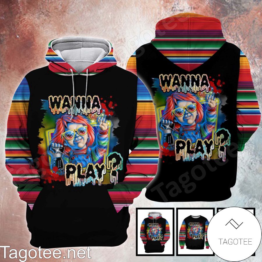 Chucky Wanna Play Colorful Stripe T-shirt, Hoodie