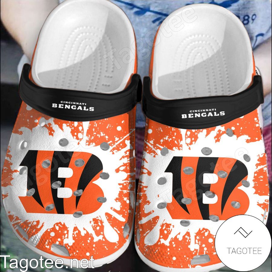 Cincinnati Bengals Logo Color Splash Crocs Clogs