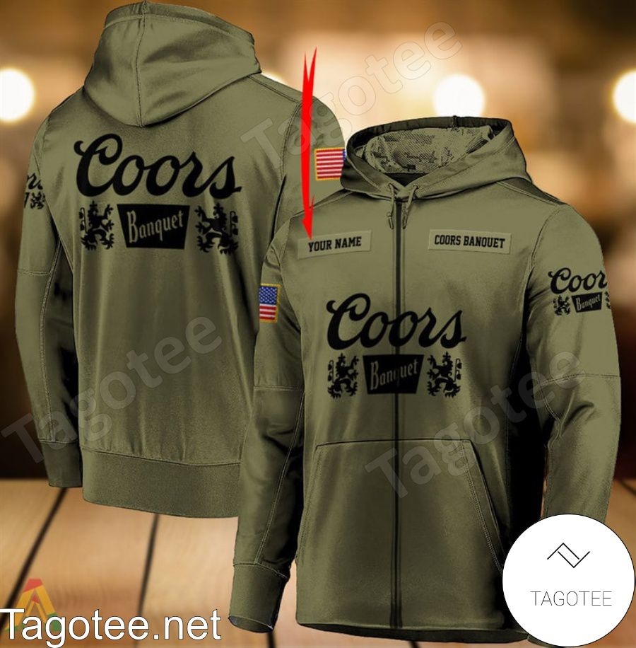 Coors Banquet Military Green Personalized Hoodie a